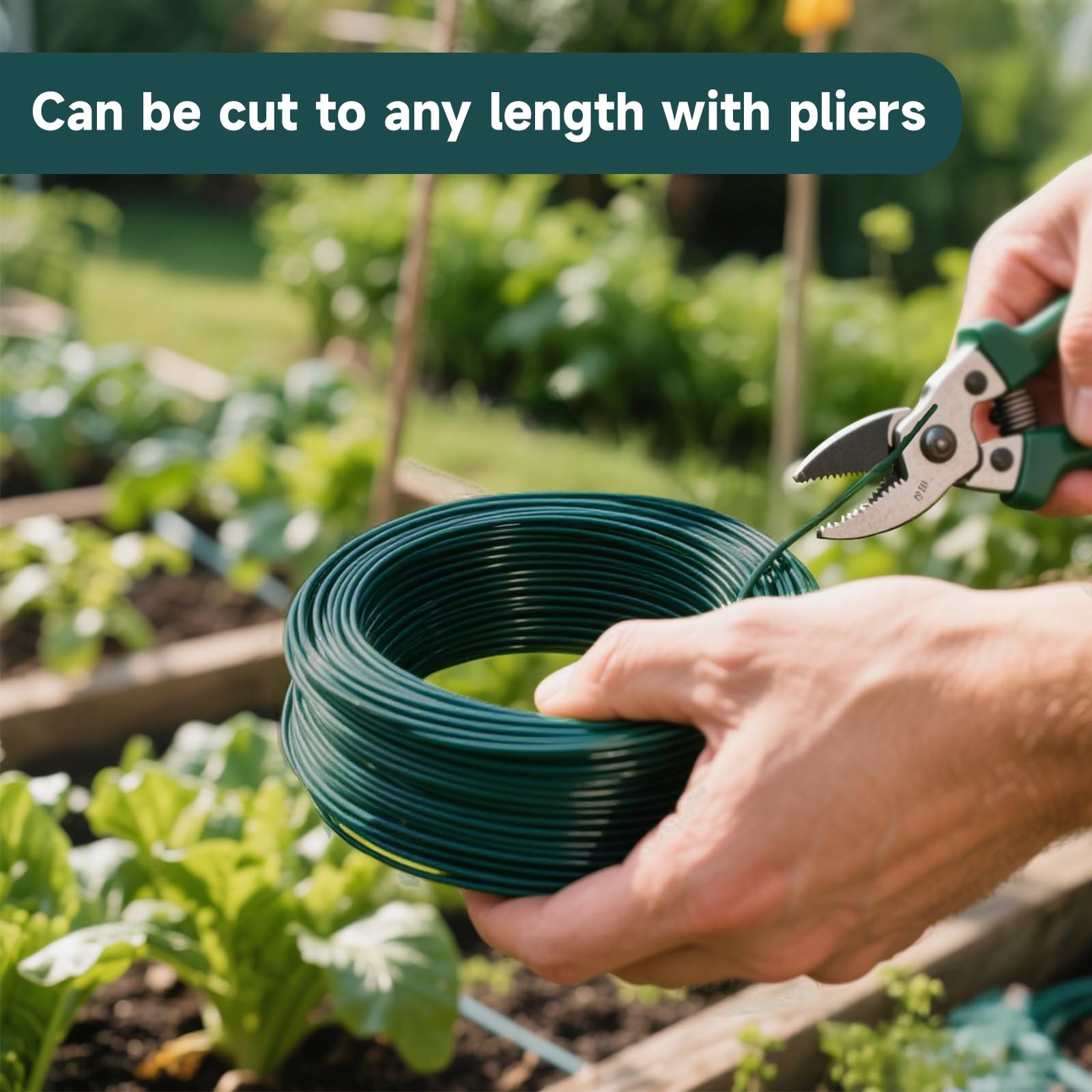 KINGLAKE 15m Green Garden Wire 3mm Plastic Coated Twist Plant Training Wire for Climbing Plants Support Fence Trellis - Image 3