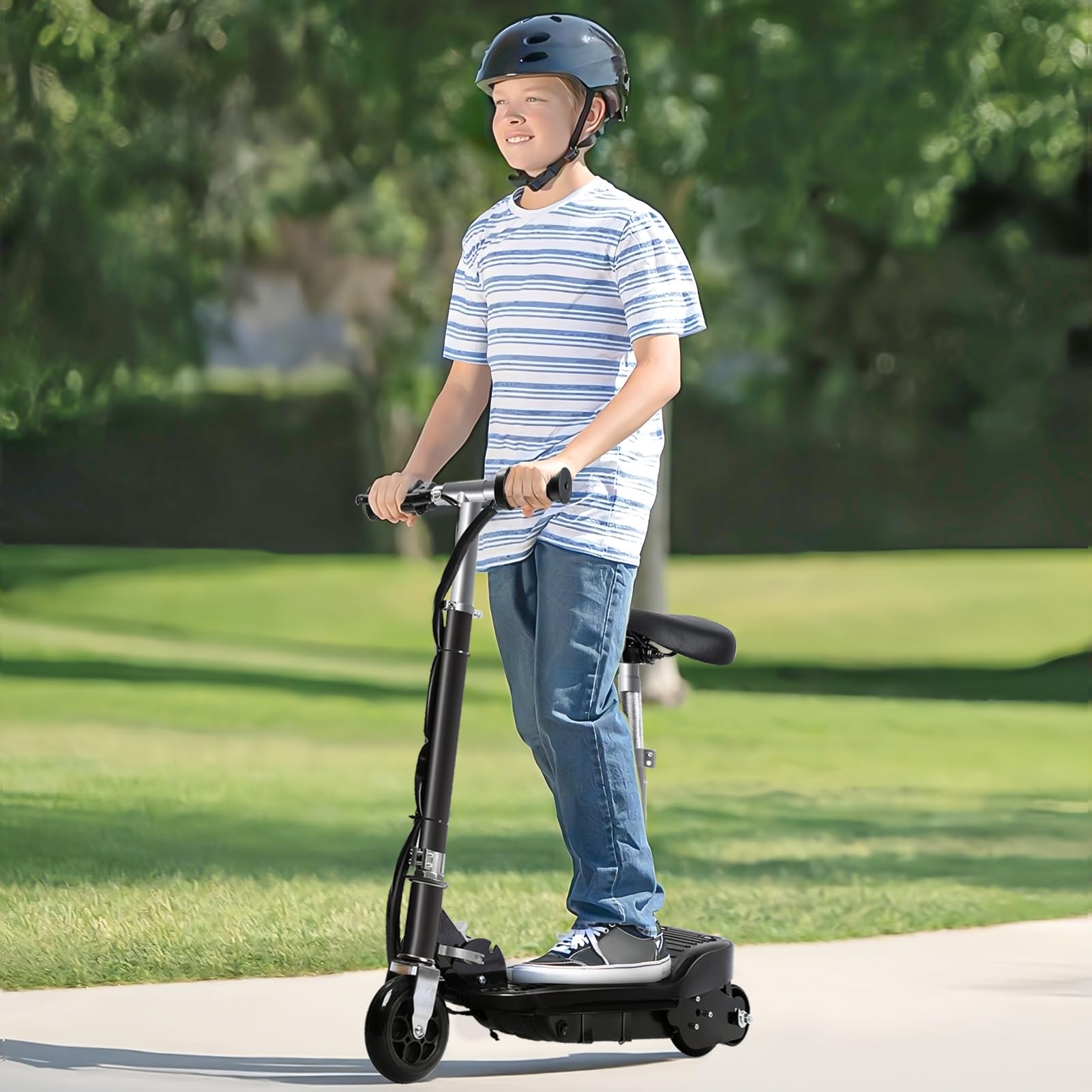 Electric Scooter for Kids 2-9 Years Foldable Design with Adjustable Height Anti-Slip Pedal 120W Motor 24V Battery 12km