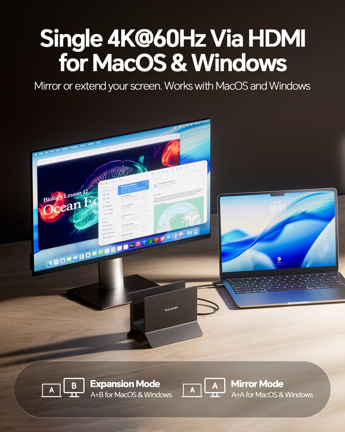 Station d'accueil Verticale pour MacBook avec boîtier M.2 NVMe