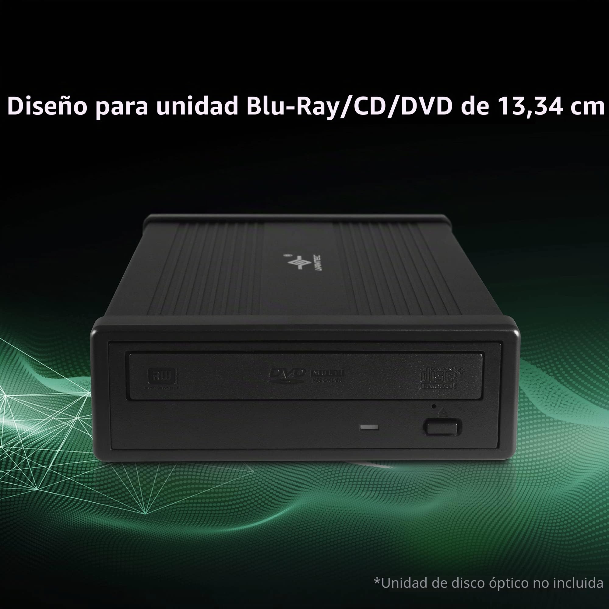 Vantec NexStar DX2 - Carcasa Externa USB 3.0 para Unidad BLU-Ray/CD/DVD SATA de 5.25 Pulgadas, Segunda generación de DX, no Necesita Controladores, aleación de Aluminio (NST-540S3-BK)