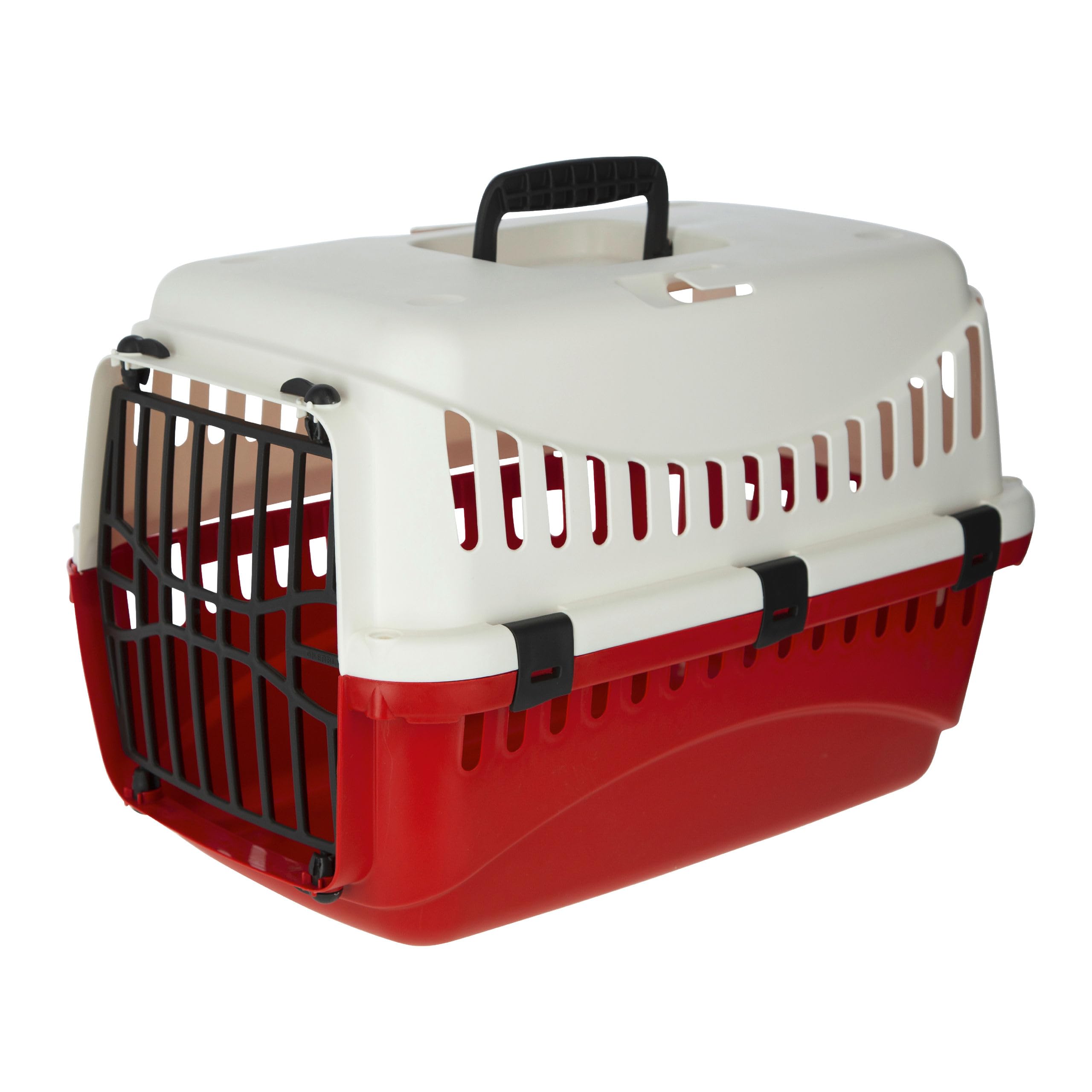 Kerbl Pet Expedion transport box, cream/burgundy, 45x30x30cm, dog carrier, cat carrier, plastic, small dogs