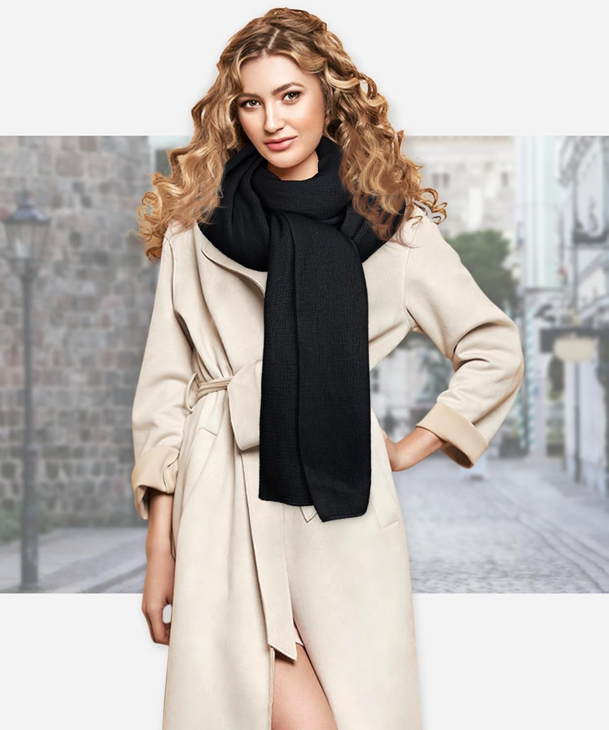 Womens Winter Scarf Long Soft Chunky Scarves Warm Blanket Oversized Shawl Wraps - Image 5