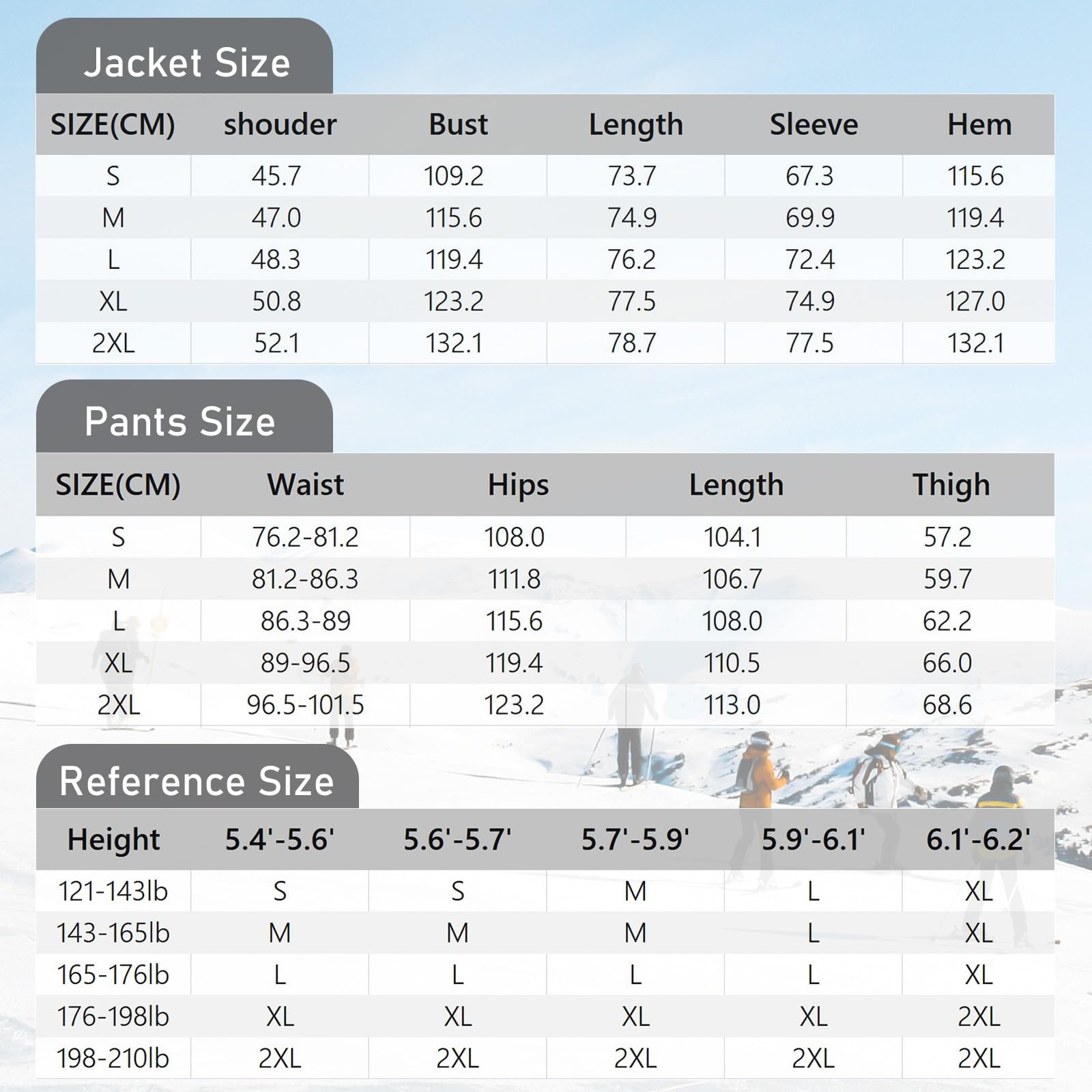 HOTIAN Conjunto de chaqueta y pantalones de esquí para hombre, traje de nieve, invierno, cálido, nieve, esquí, impermeable, a prueba de viento, conjunto de snowboard