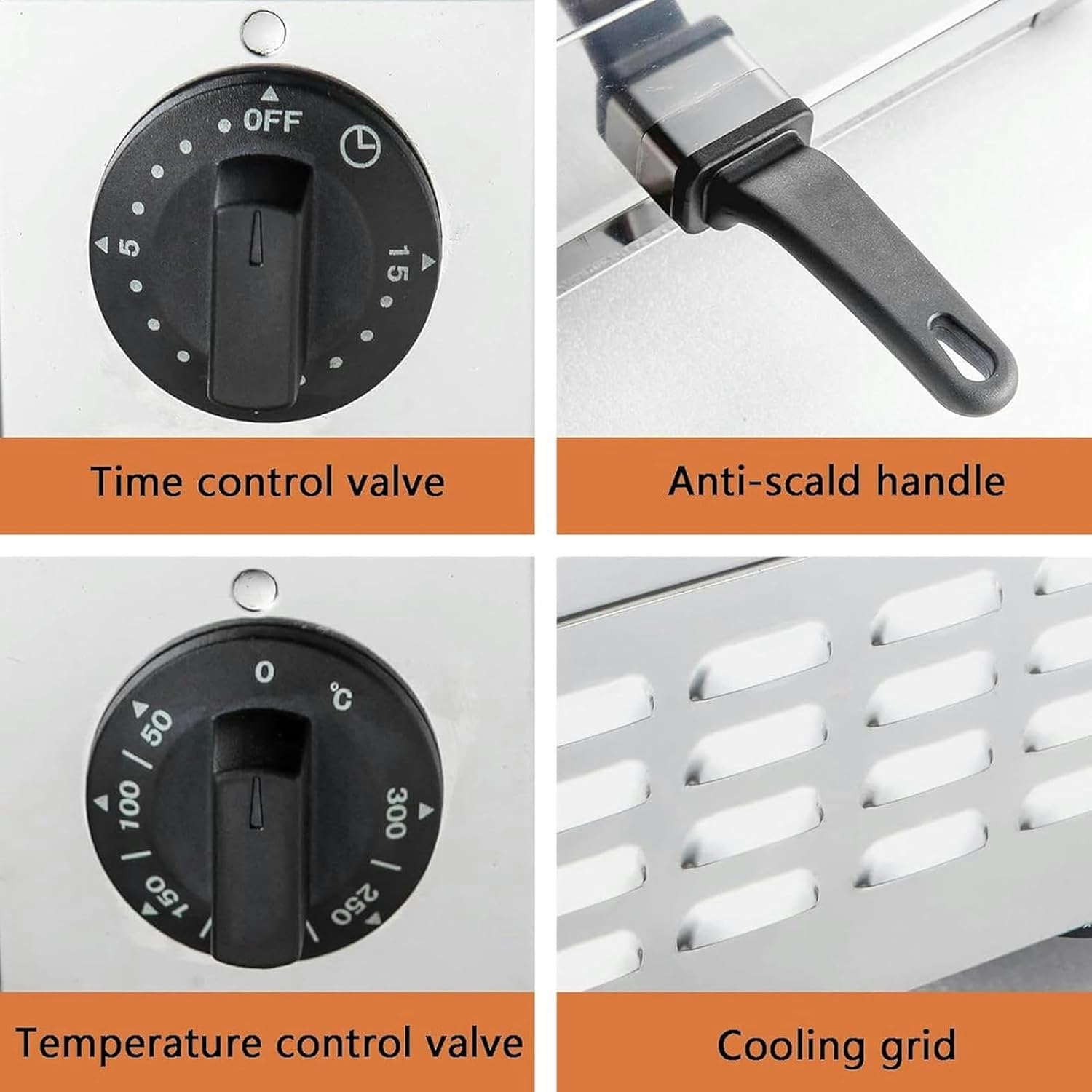 Commercial Pizza Oven, 16 Single Deck Layer Pizza Maker, 1400W Stainless Steel Electric Oven, Adjustable Temperature and Timing, for Restaurant Home Pretzels Baked