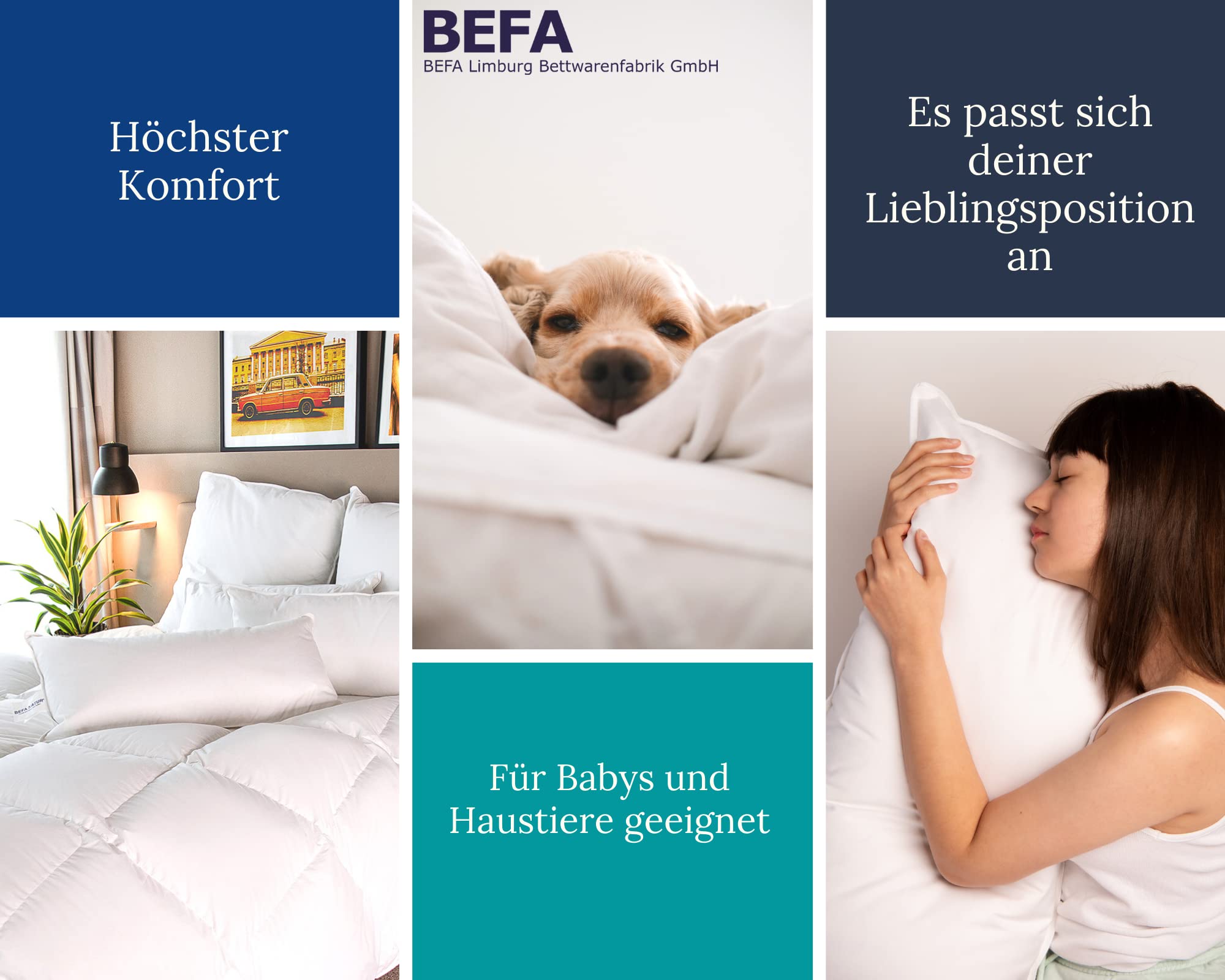 BEFA NATUR Made in Germany Tencel Piuma d'oca, 155 x 220 cm, in 90