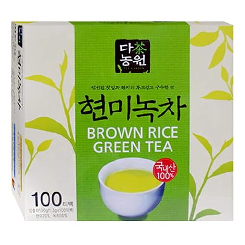 Danongwon Polvo natural fragante de la hoja de Corea del sabor de las bolsas de té del té verde del arroz integral 100