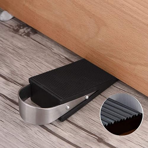 Miniatura 9 de Elome Tope de puerta de goma, soporte de cuña de seguridad resistente, se adapta a suelos de hormigón laminado de madera para casa, dormitorio,