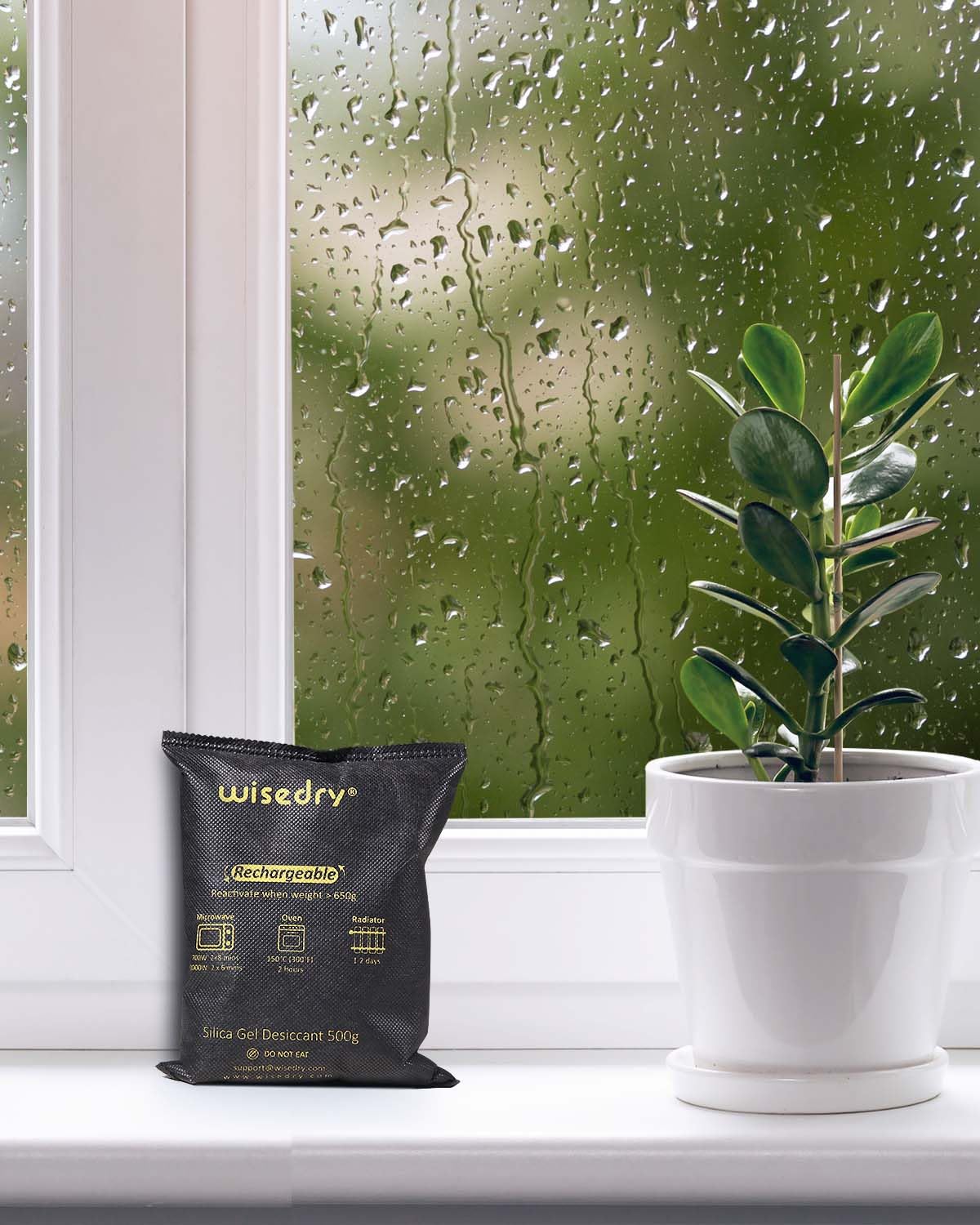 Wisedry 500 g × 2 confezioni di sacchetti in gel di silice, adatti al microonde, assorbitori di umidità per scatole di immagazzinaggio