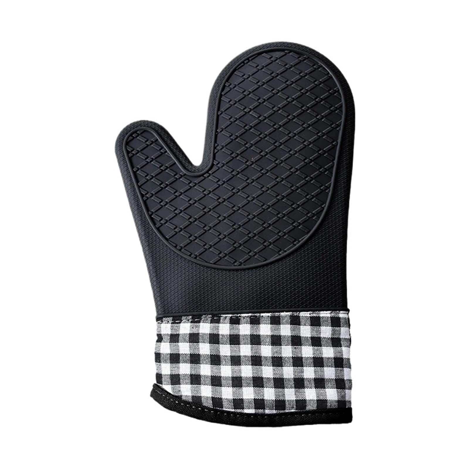 Gants de cuisson en silicone épais noir la paire pour four et frigo