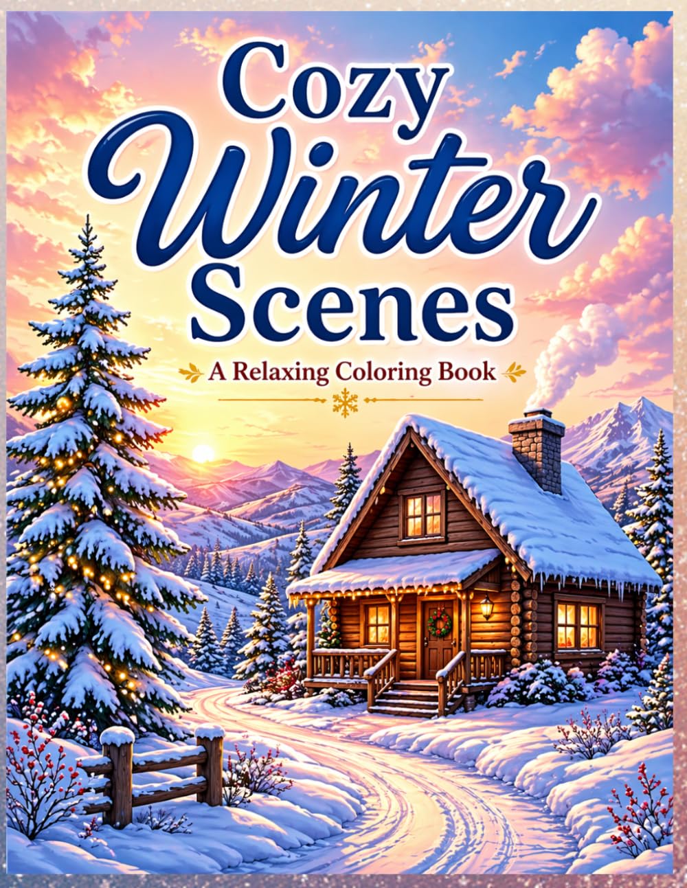 Cozy Winter Scenes Coloring Book for Adults: Relaxing Cozy Cabins, Snowy Landscapes and Peaceful Winter Scenes for Stress Relief and Mindfulness