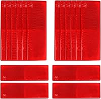 Vista 1 de 16 calcomanías reflectantes rojas y blancas, calcomanías autoadhesivas de plástico impermeable, placa de cinta reflectante de advertencia