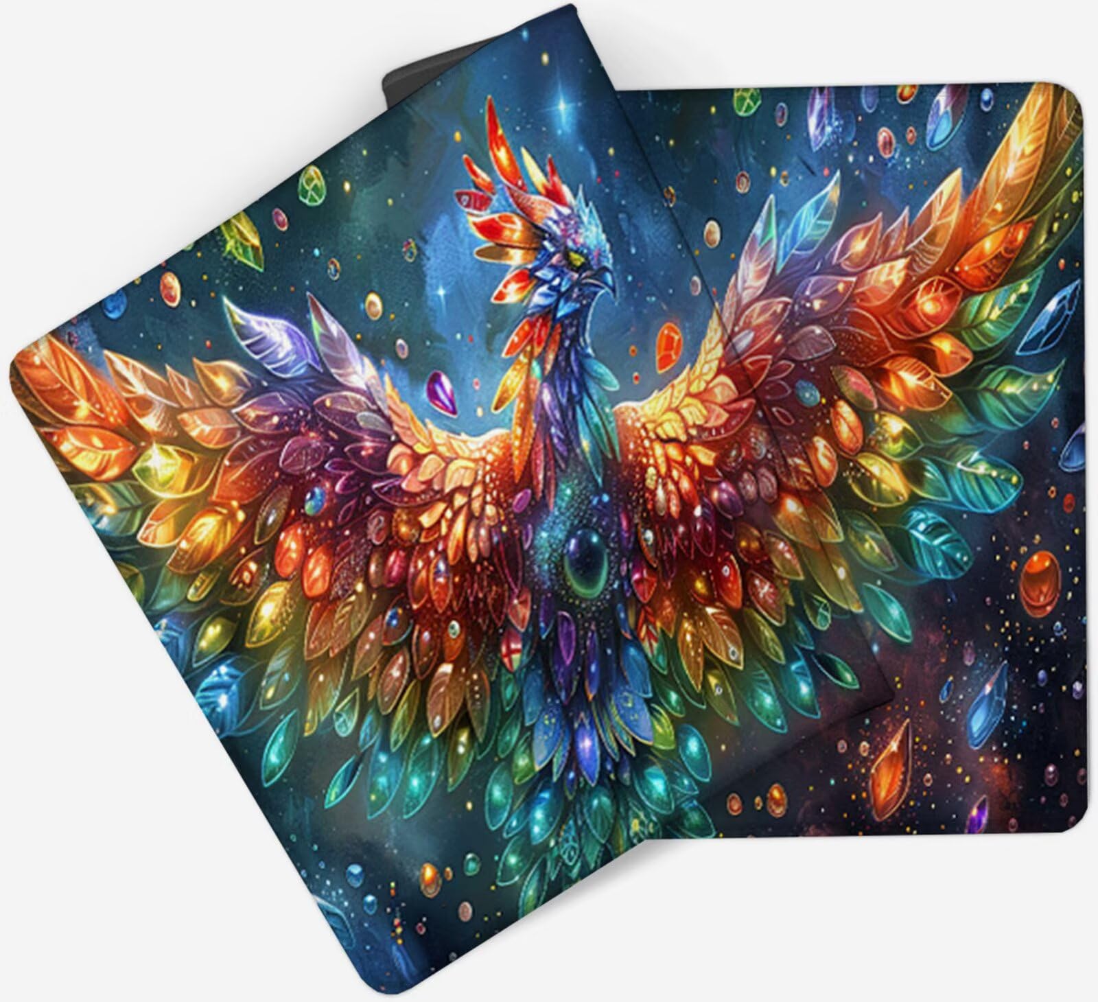 Kolorowa podkładka pod mysz XXL 1000x400, podkładka pod mysz feniks wodoodporna podkładka pod mysz na biurko, podkładka pod mysz z antypoślizgową podstawą, pod ręką szyte krawędzie, akcesoria do gier