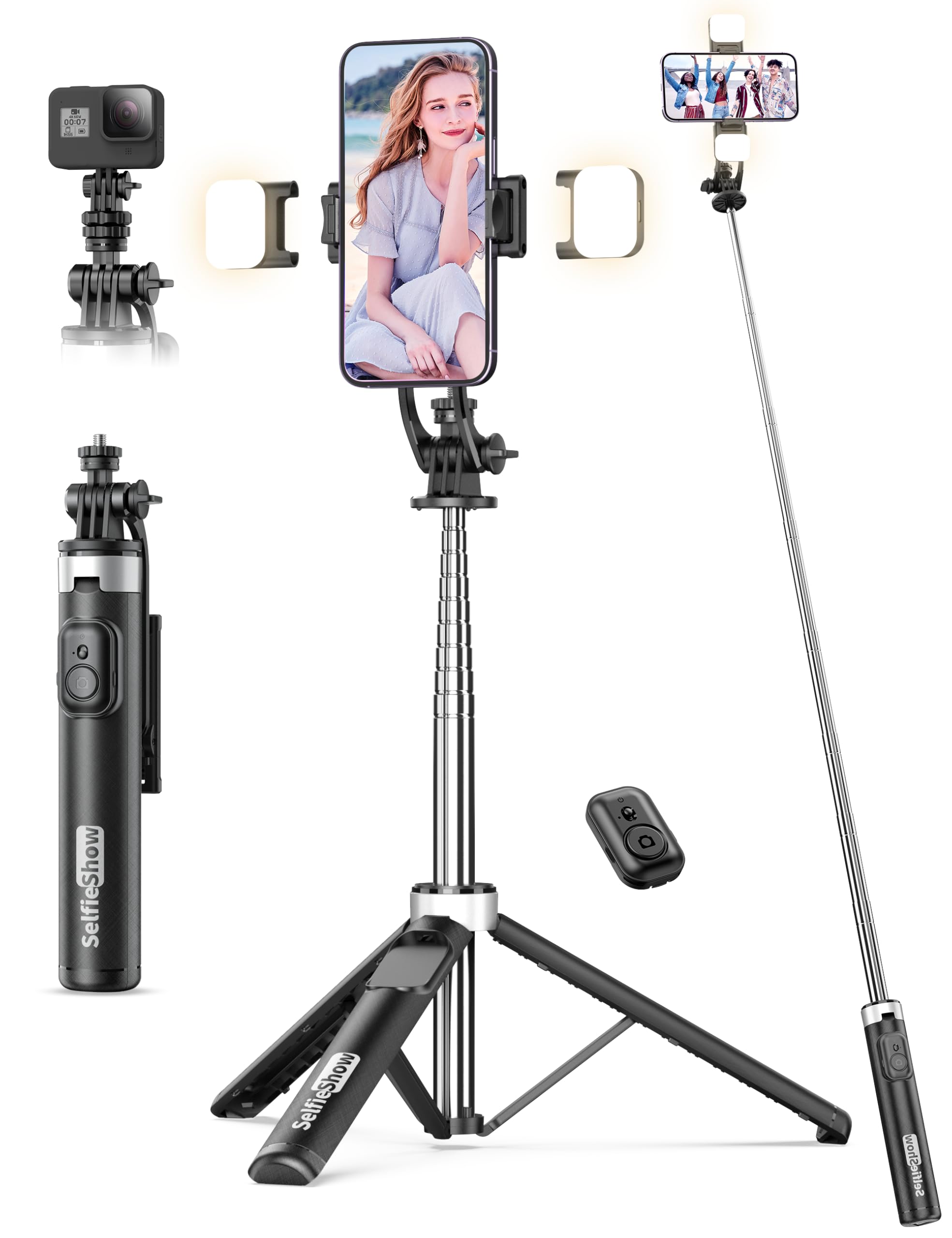 Treppiede Per Telefono SXY-GA Con Selfie Stick E Telecomando, 100cm, Universale