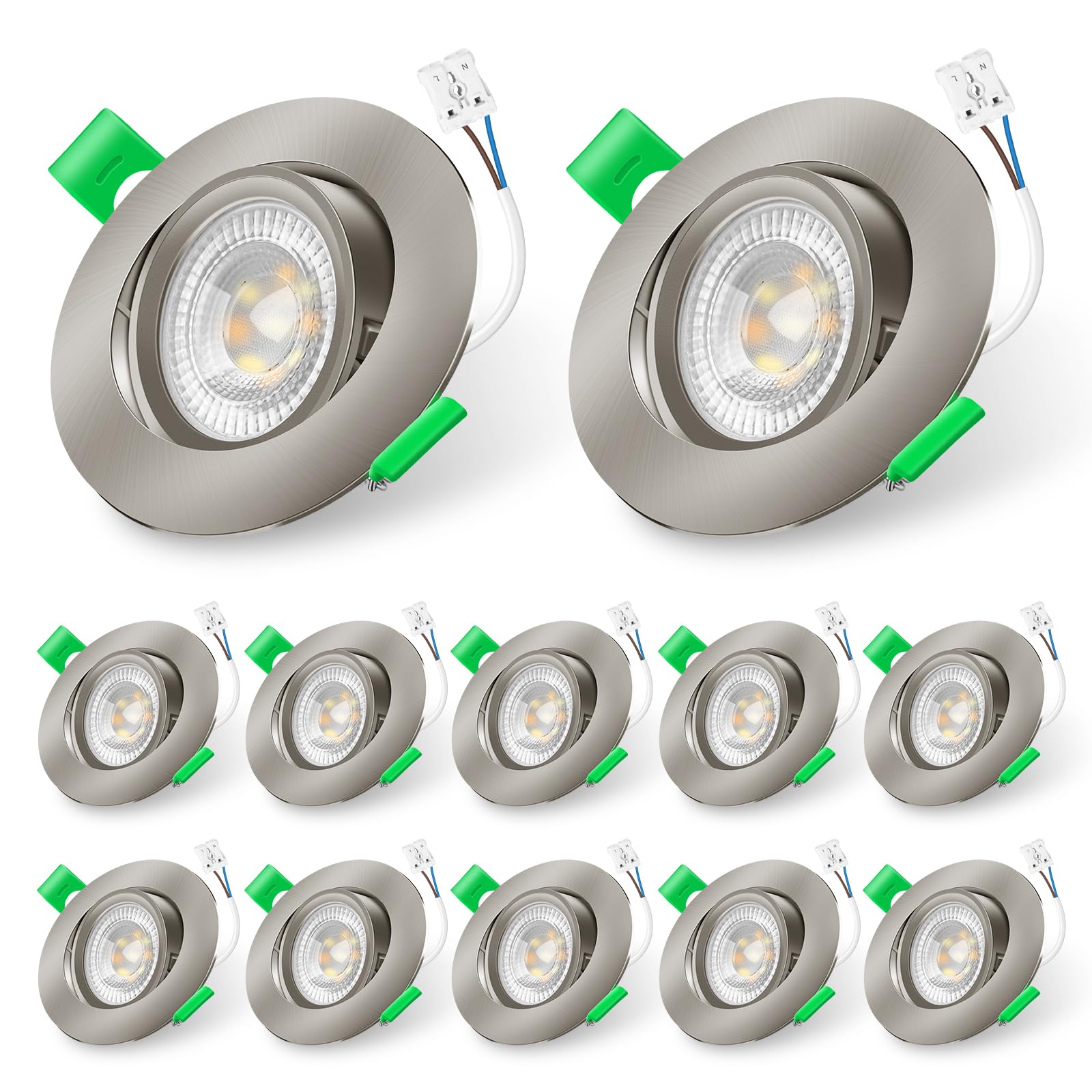 ALUSSO Swivel Downlight for Ceiling 230V 3CCT Dimmable 6W 540LM IP44 12PCS