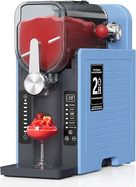 Slushie Machine, Slushy for Home No Ice Need, Professional Frozen Drink Maker & Margarita Machine, 6 Presets for Milkshakes, Frappés, Slush, Ice Cream, 54 OZ. Blue