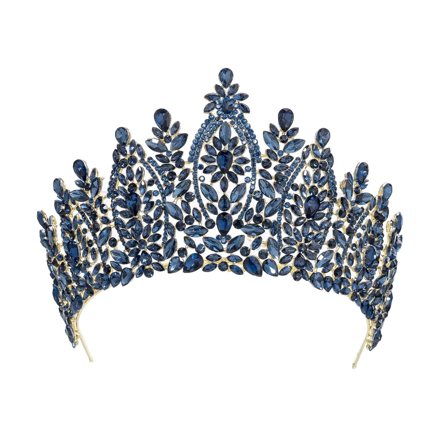 Large Crystal Tiara Crown For Women Vintage Rhinestone Queen Princess Headpiece Bridal Wedding Prom Hair Accessories