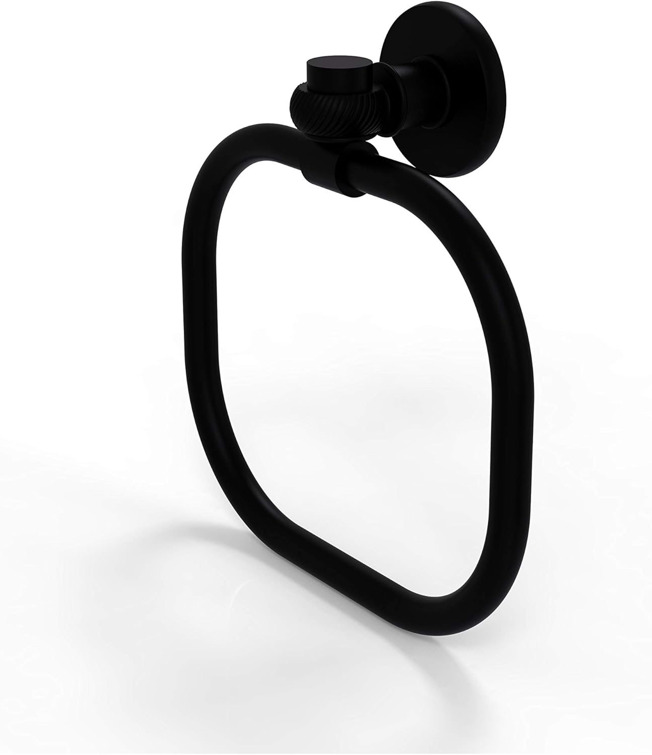 Allied Brass 2016T-SN Continental Collection Twist Accents Towel Ring, Satin Nickel