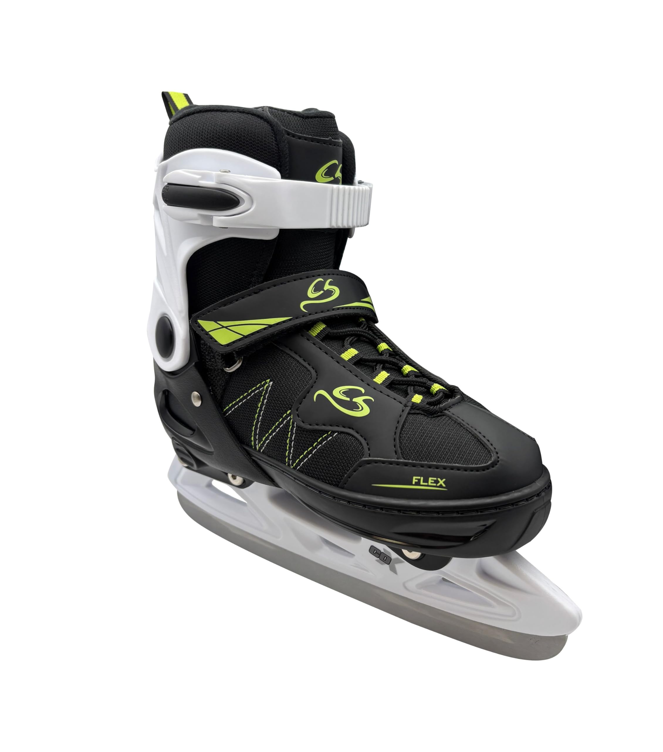 Cox Swain verstellbare Schlittschuhe Frosty, Eislaufschuhe für Kinder, Jugendliche und Erwachsene bis 100KG, vorgeschliffene Edelstahlkufe, Softboot, Black/Lilac Gr. XS (29-32)