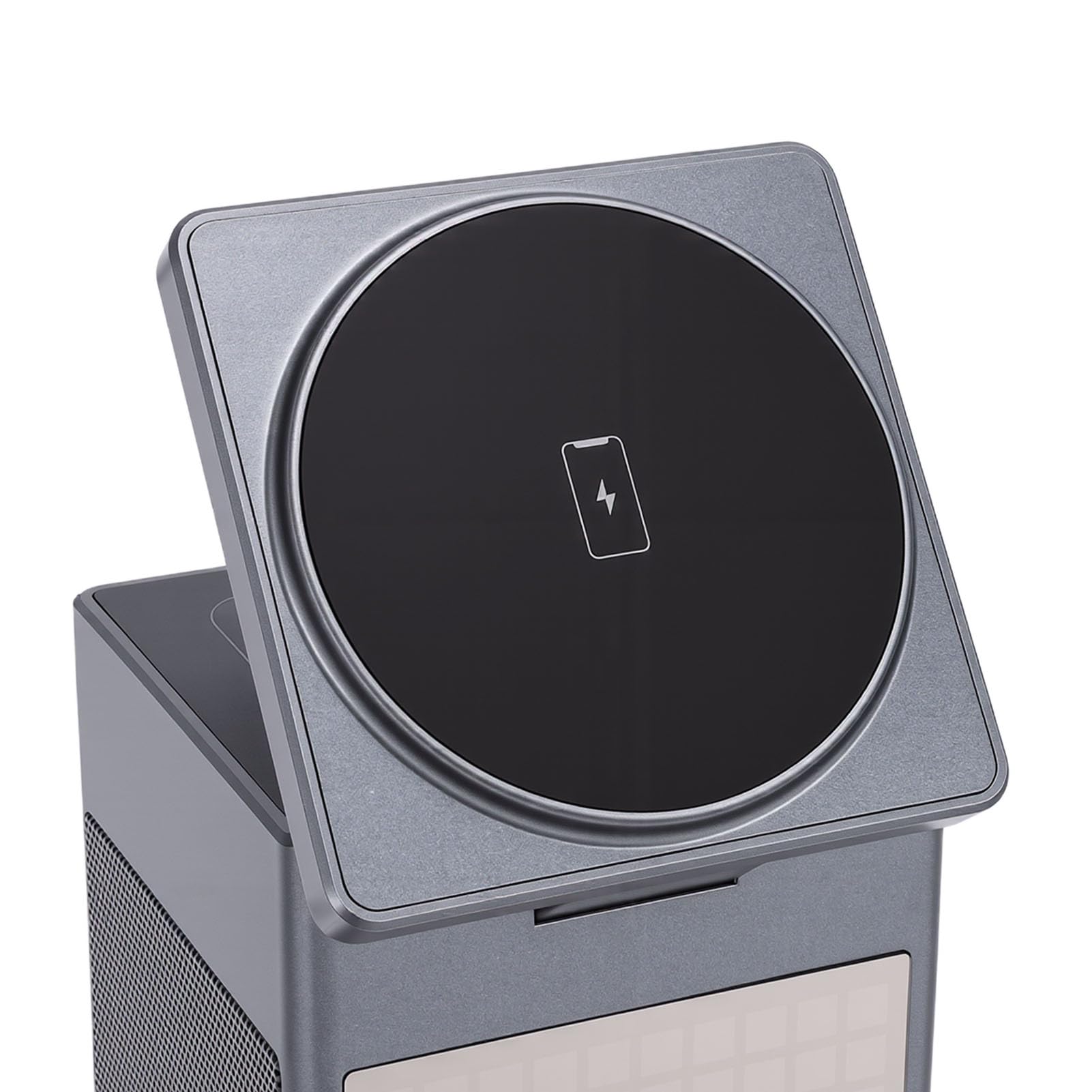 Bezprzewodowa Stacja ładująca 6 w 1, Podstawka ładująca do Wielu urządzeń, Przenośna Podróżna Stacja z Głośnikiem Bluetooth, Wyświetlacz z animacją Pikseli i Budzik