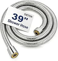 Vista 1 de Manguera de ducha manual flexible de acero inoxidable de 39 pulgadas, conectores de latón, duradera y flexible
