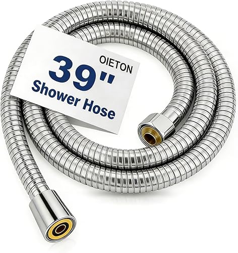 Manguera de ducha manual flexible de acero inoxidable de 39 pulgadas, conectores de latón, duradera y flexible