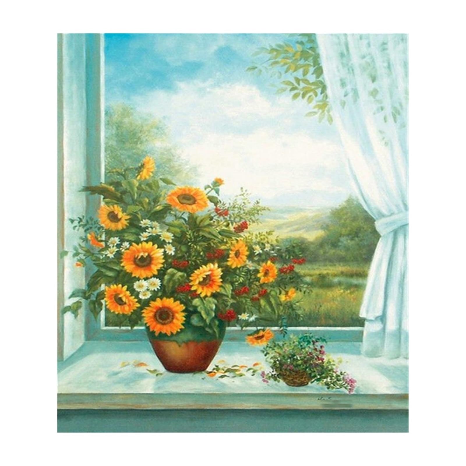 Graiting 1pc Flower In Vase Canvas Paintings Plants Wall Art Posters And Prints Landscape Pictures Room Decor(A,A4 21X30cm no frame)