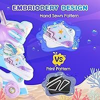 Vista 4 de Kids Roller Skates with 6 Protection Pads, Adjustable Size Girl Roller Skates for Kids Beginner, Toddlers Roller Skate with 8 Light Up