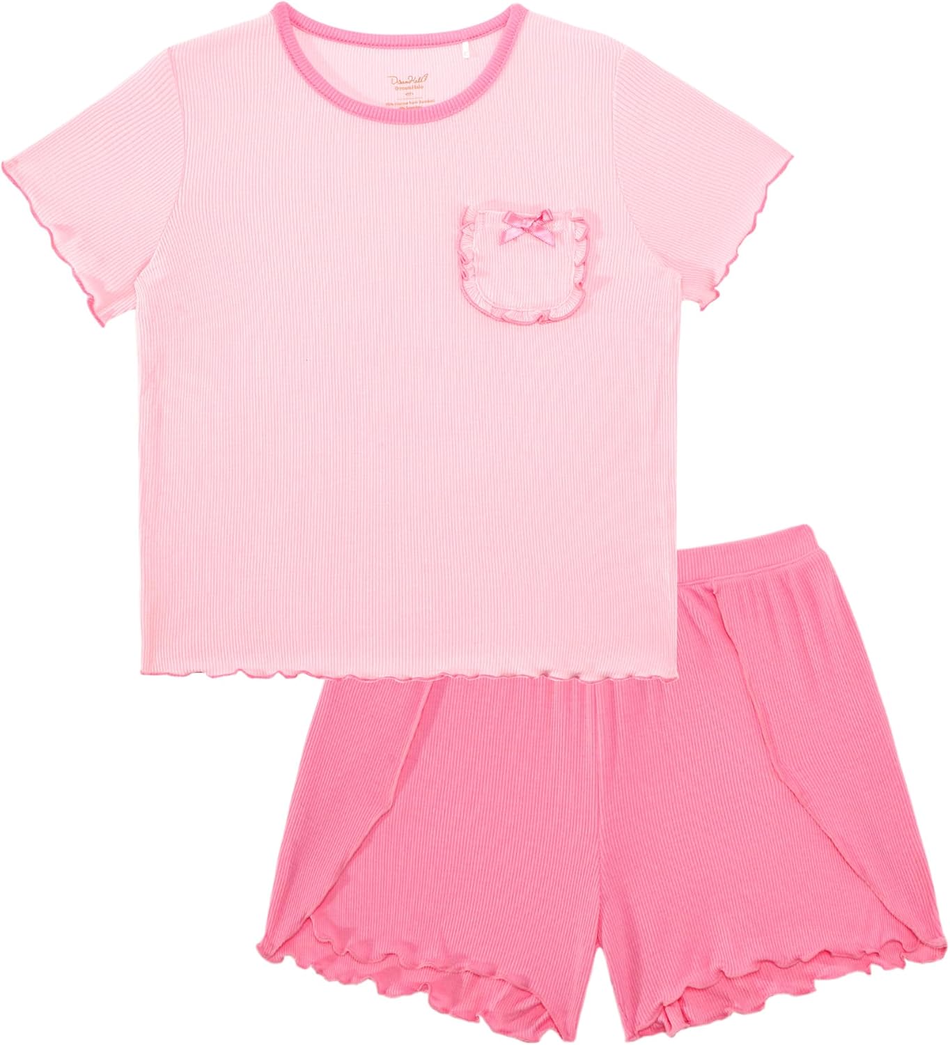 Baby Girls Outfits Sets Summer Tee and Shorts Toddler 2-Piece Set for Kids Cooling Clothes,Viscose Made from Bamboo