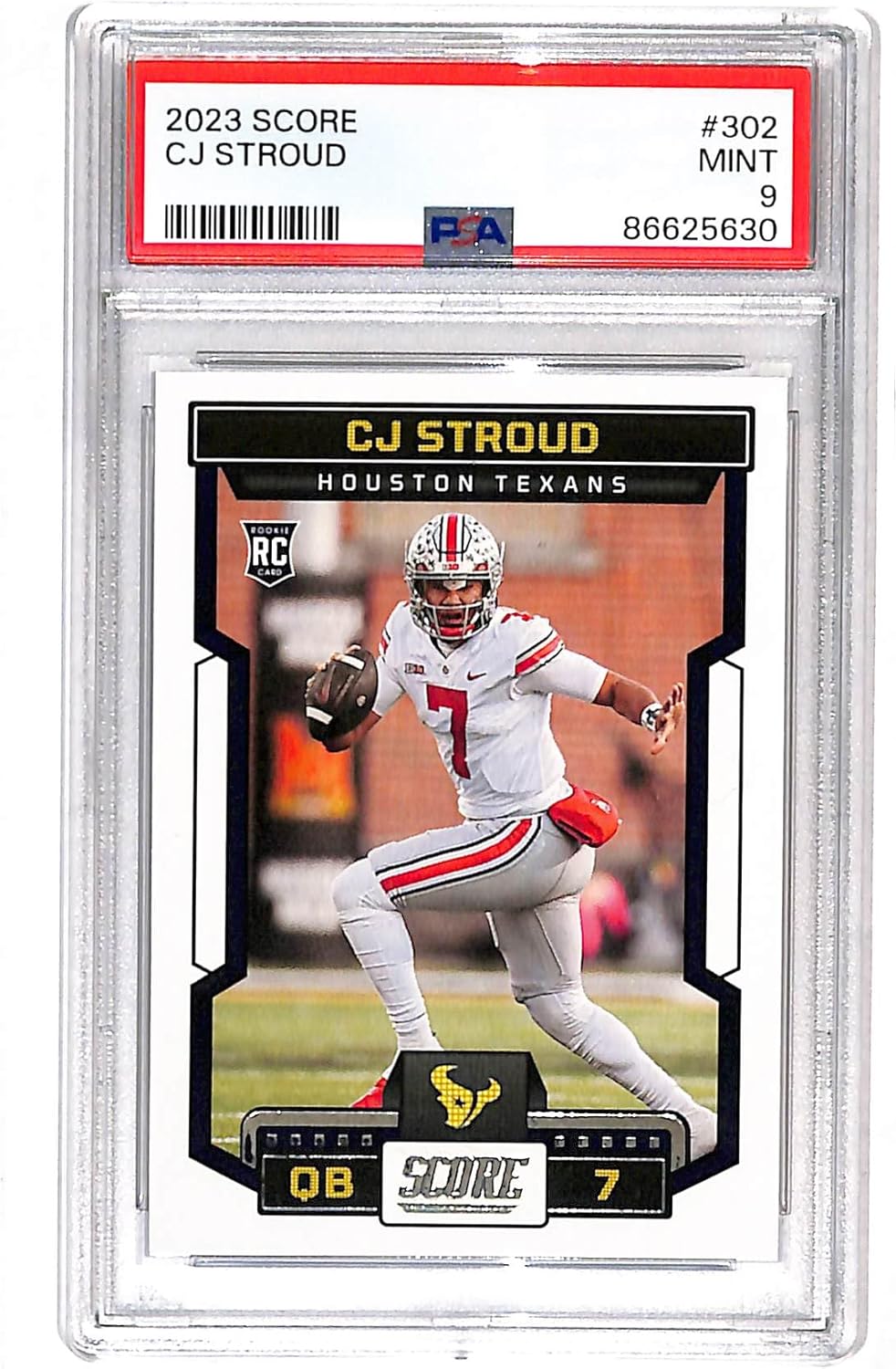 2023 Score Football #302 CJ Stroud PSA 9 Mint Rookie Card
