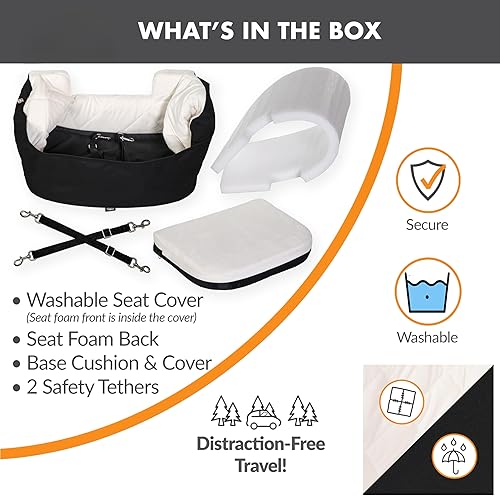 Miniatura 5 de K&H PET PRODUCTS - Asiento elevador para mascotas, perros y gatos, plegable, talla S, color negro y crema