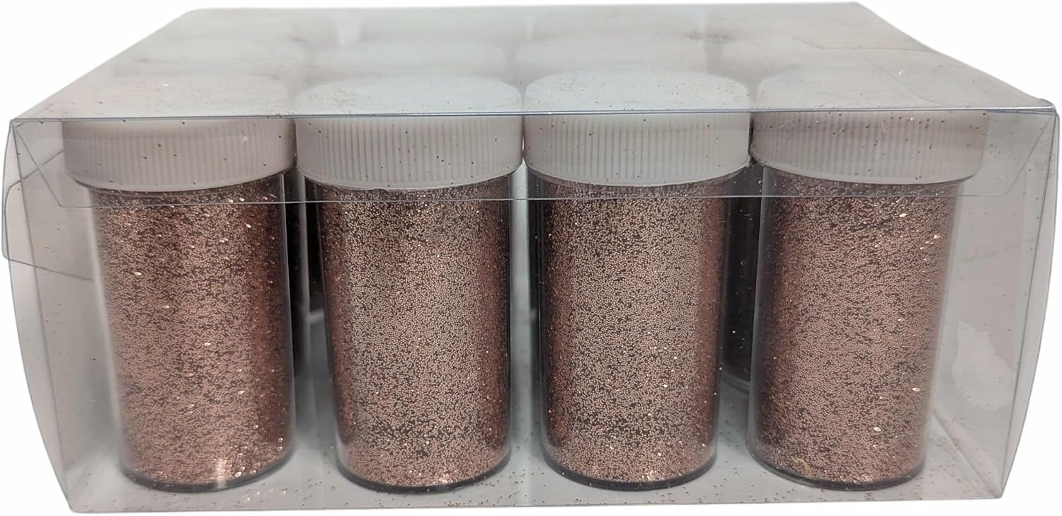 Glitter Shaker Bottles, 12 Pack, 23g per Bottle, Gold, Silver, Rose Gold, and Red Craft Glitter Set (Red)