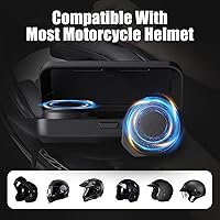 Vista 7 de 3T6B Auriculares Bluetooth para motocicleta con estuche de carga, altavoz Bluetooth para casco con micrófonos y control remoto, batería de 1900 mAh