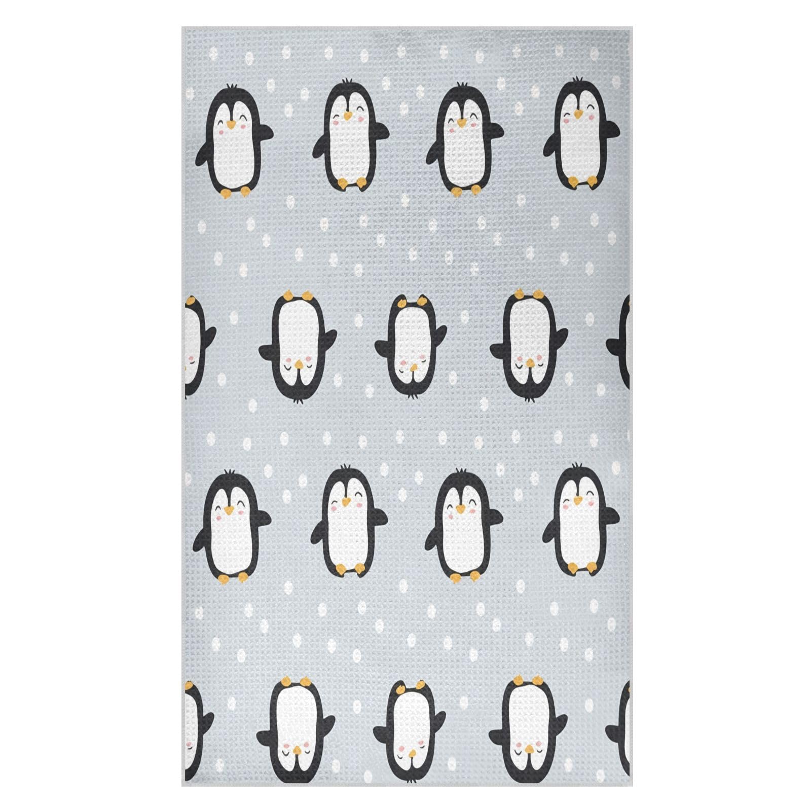 BURSTDDY Cartoon Penguin Kitchen Towels,Absorbent Dish Towels 2 Pack
