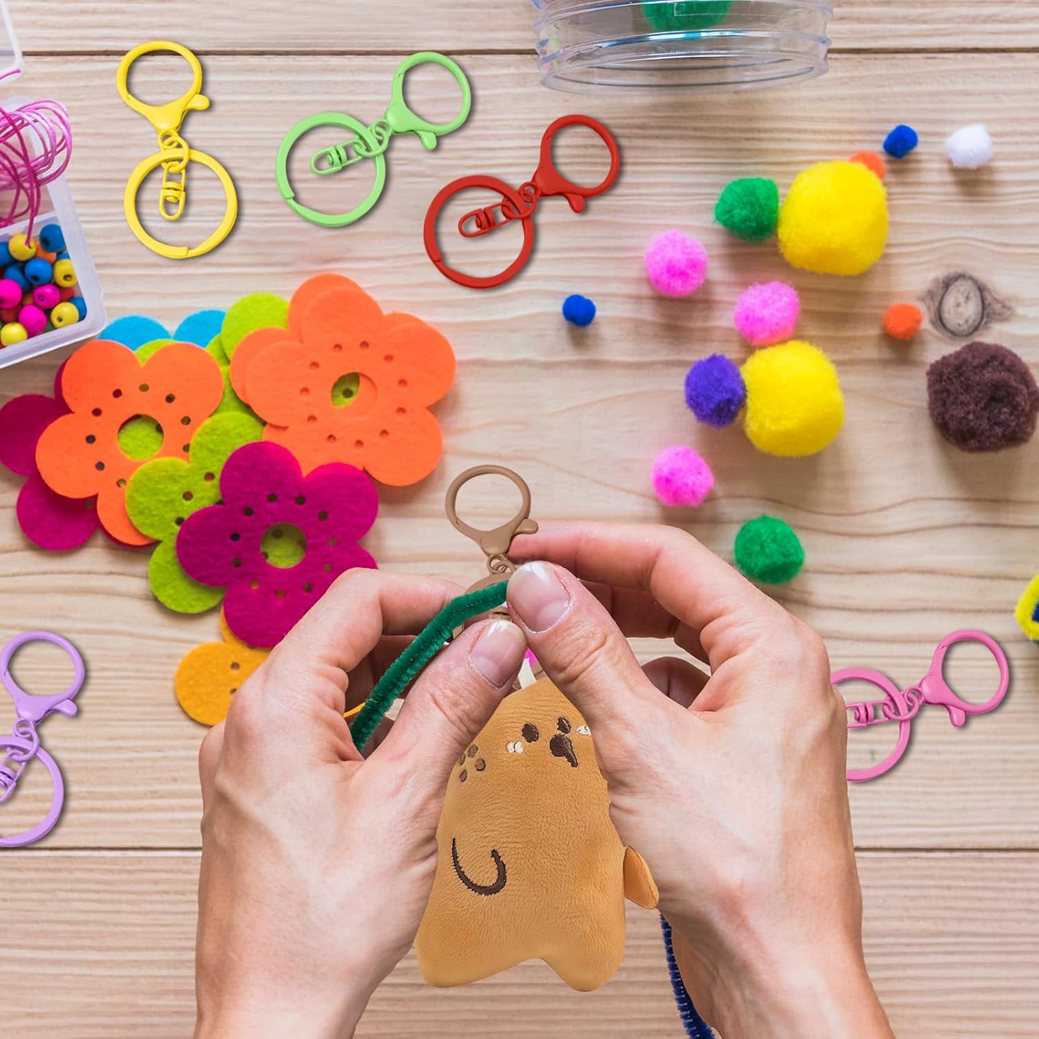 30Pcs Lobster Claw Clasps Keychain for Jewelry Making,Metal Lobster Clasp Swivel Trigger Clips with Swivel Clasps Hook Clips Flat Split Keychain Ring for Keychains Purse Hardware DIY Crafts(Yellow) - Image 7