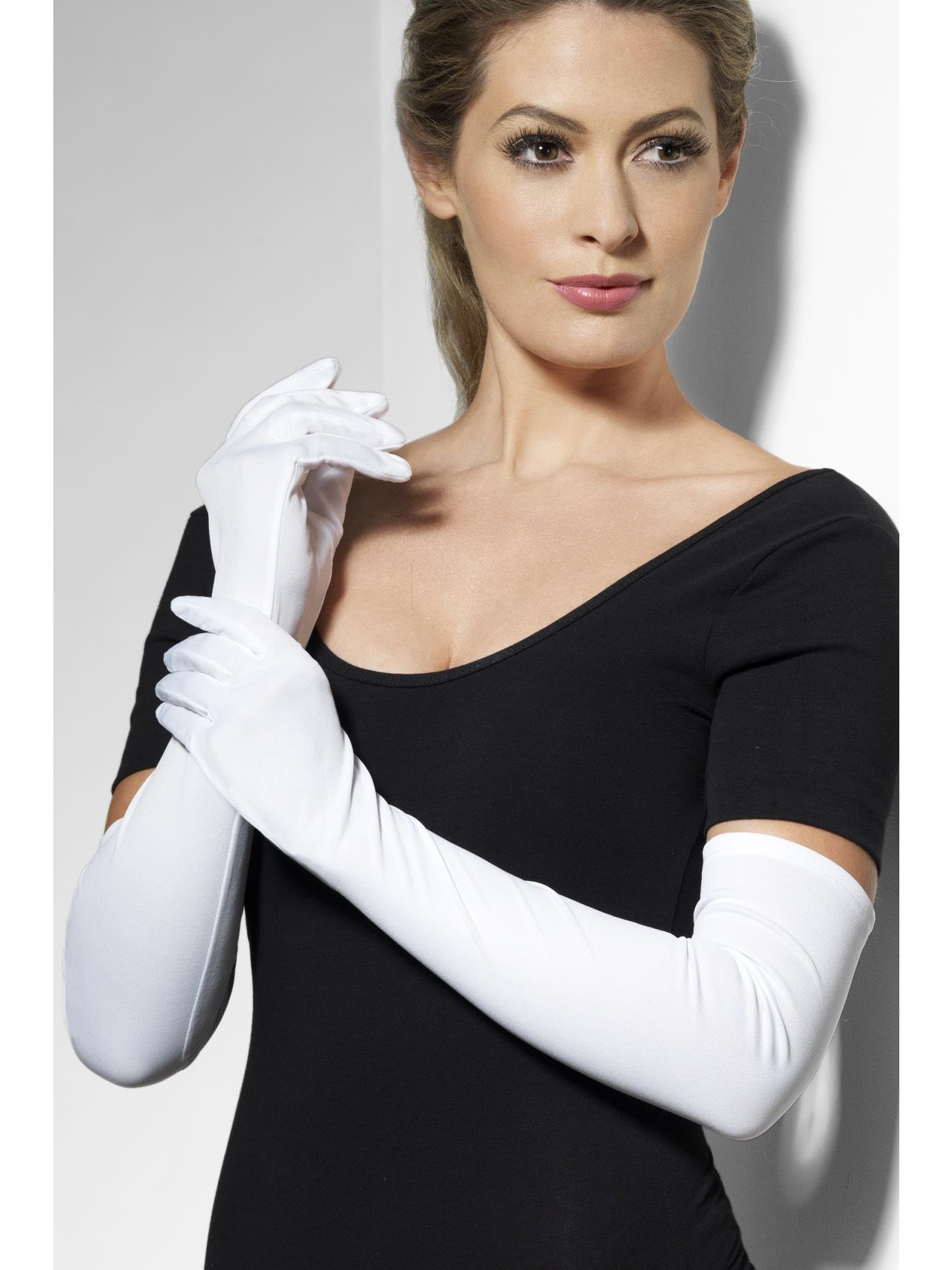 Smiffy's Female Gloves - Gloves Long Fancy Dress Ladies 20S Flapper Opera White
