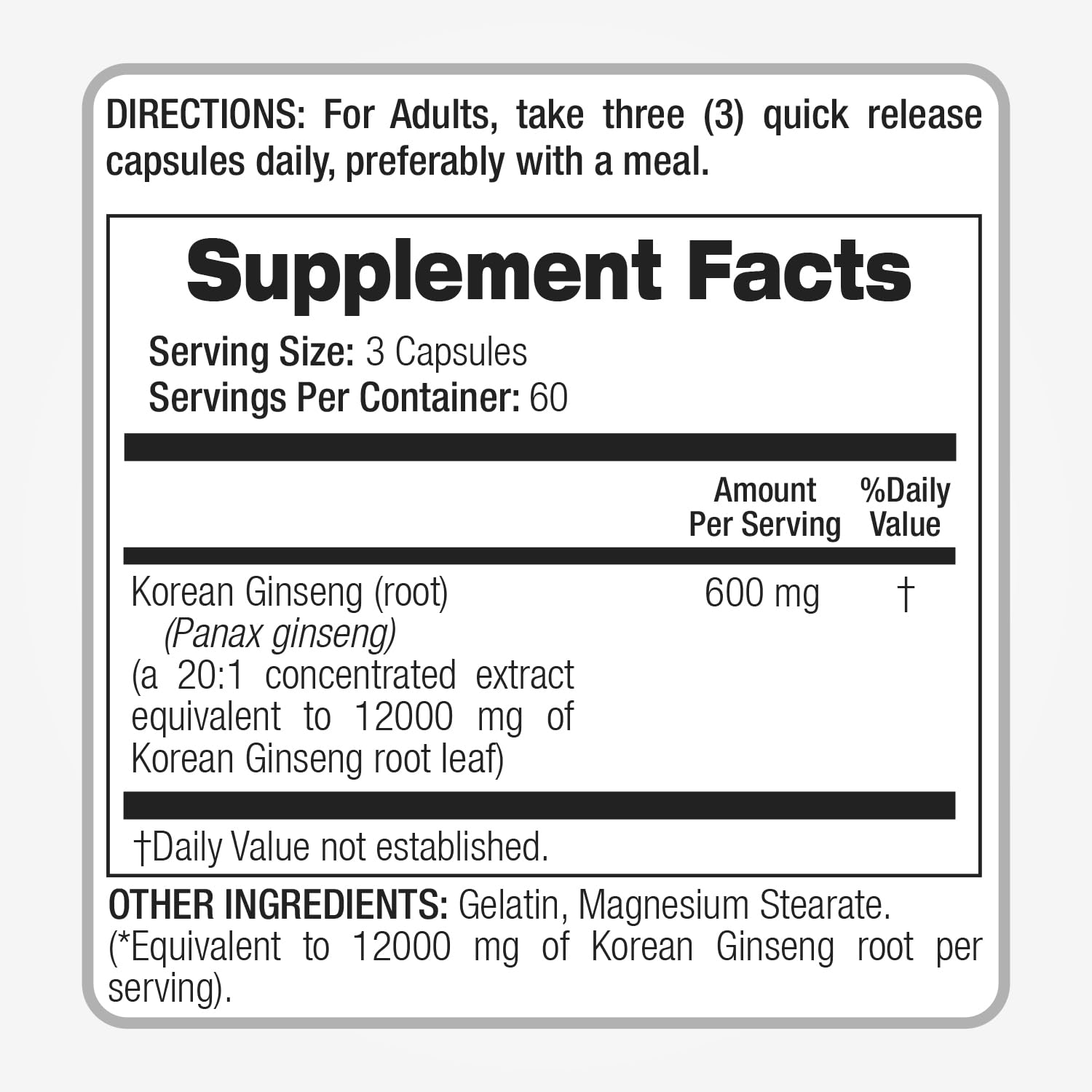 FITO MEDIC'S Korean Ginseng Root | Panax Ginseng Capsules | 180 Capsules | Concentrated Extract | Highly Absorbable Herbal Supplement — Amazon image 7