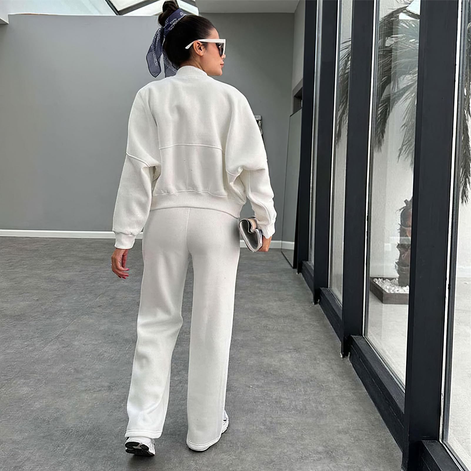 amropi Chándal de Mujer Chaqueta Sudadera con Cremallera y Pantalón Deporte Conjunto