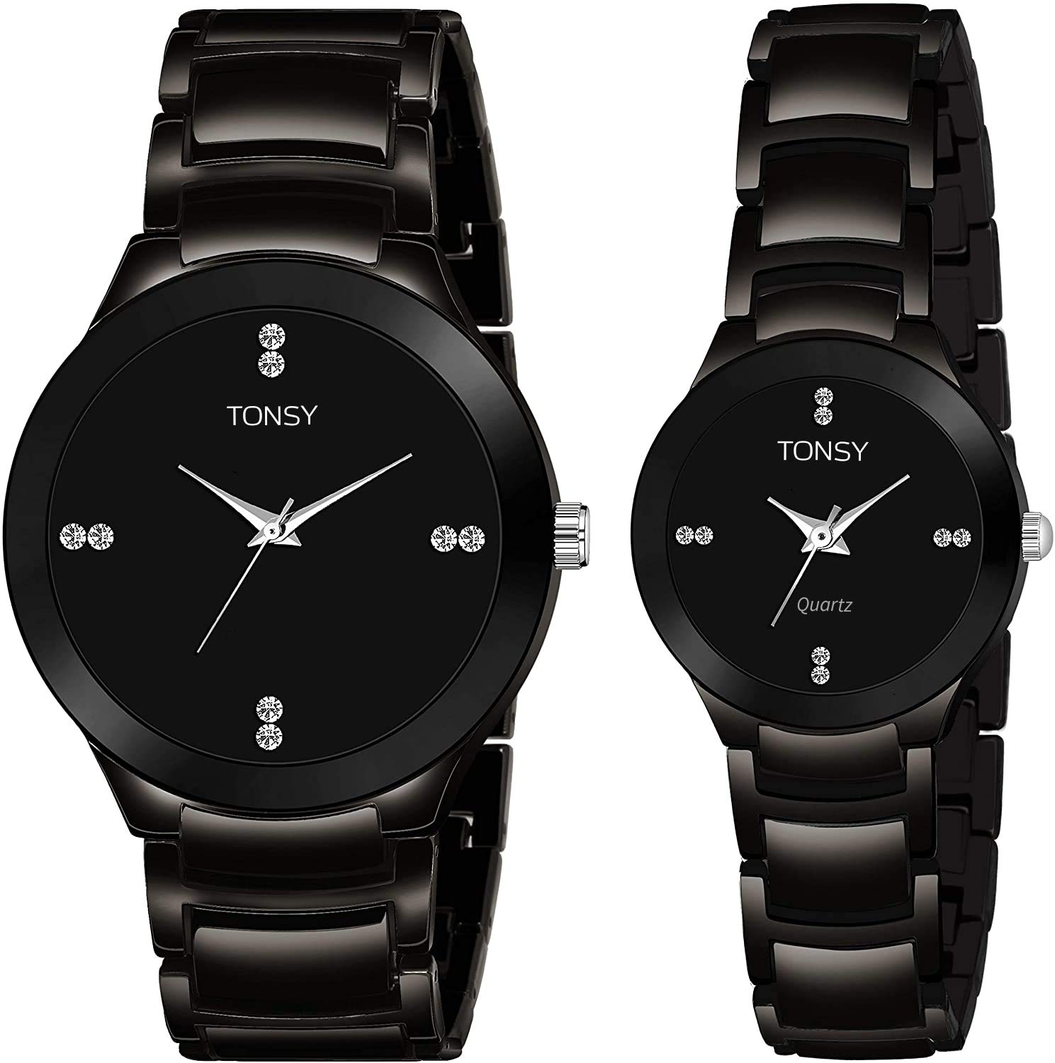 See full amazon price history chart for TONSY Analogue Diamond Men & Women Black Couple Combo Metal Chain Watch (Black Dial Black Colored Strap) - Couple Combo Set 2 TONSY Analogue Diamond Men & Women Black Couple Combo Metal Chain Watch (Black Dial Black Colored Strap) - Couple Combo Set 2 (B0838LX3LP) Amazon Price History, Amazon Price Tracker