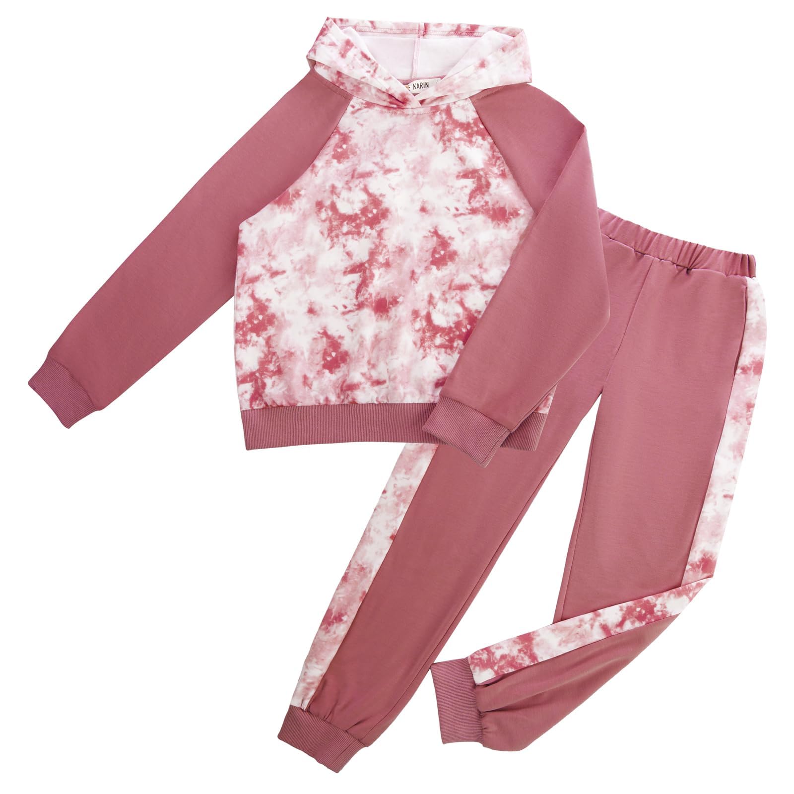 GRACE KARIN Girls 2 Piece Pant Sets Girl Long Sleeve Hooded Sweatshirt Clothes Set Kids Sweatpants Outfits Size 6-14