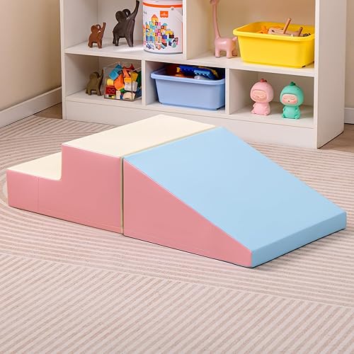 Miniatura 9 de Costzon Juguetes de escalada para niños pequeños, juego suave para gatear, escalar, deslizarse, jugar activo en interiores, 2 bloques de escalada de