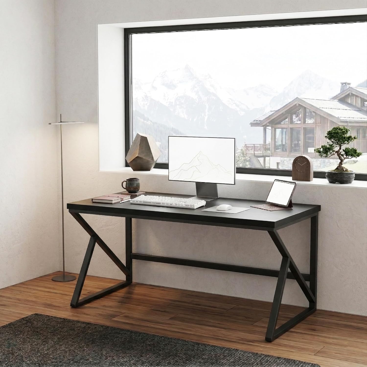 Klaxon Modern Computer Table for Home PC – Multipurpose Office Desk for Home & Work | Gaming Table, Computer Table, Desktop Table for Home Office (K Type Forest Dark DIY)