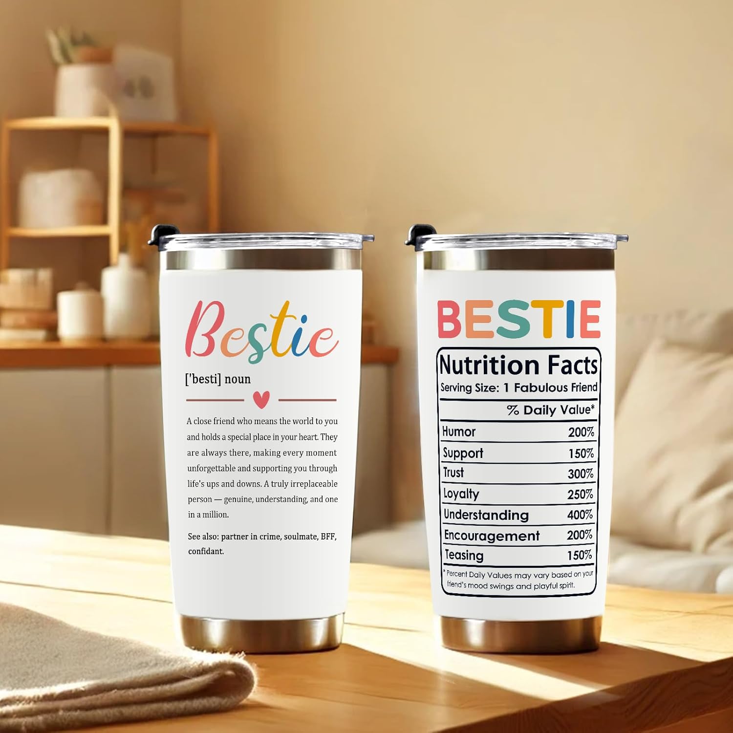 Breezy Valley Bestie Gifts for Women Best Friend Tumbler - Best Friends Valentines Day Gifts for Bestie, Best Friends Birthday Friendships BFF Gift for Women Her, Besties Coffee Tumbler, 20 oz - Image 5