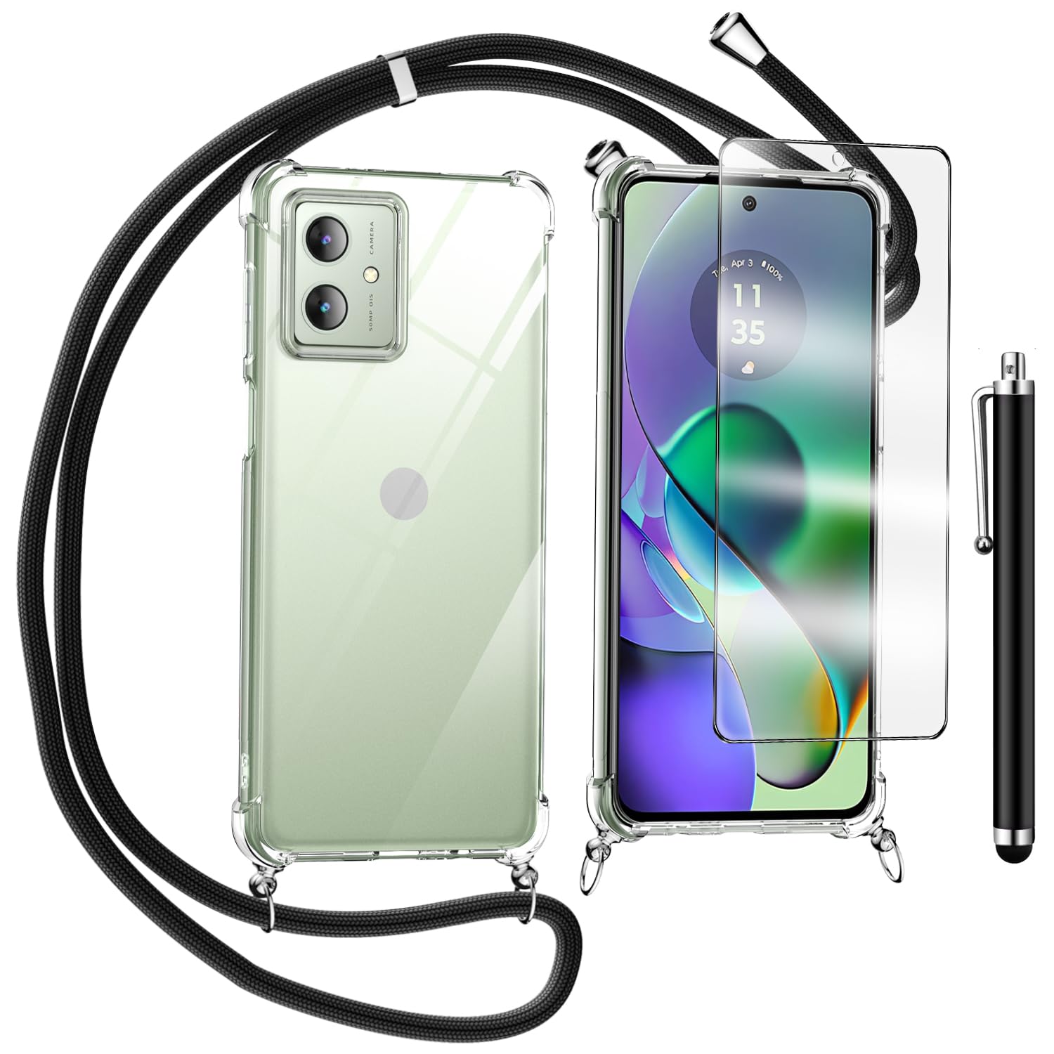 Coque De Protection Avec Verre Trempé Pour Motorola Moto G05/G15/G24/G34/G35/G55/G75 - Aimanté