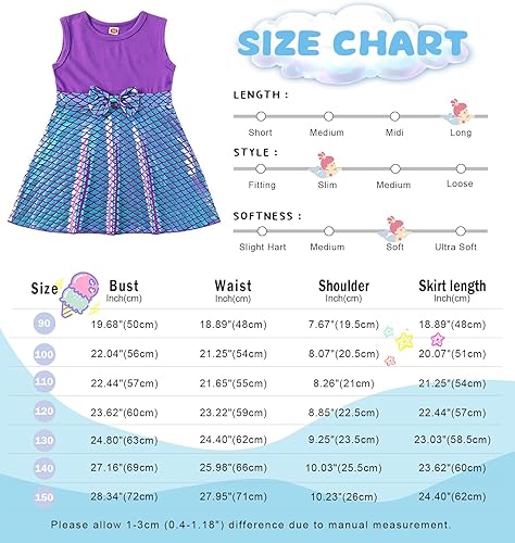 Miniatura 3 de HenzWorld Vestido de princesa de sirena para niñas pequeñas, disfraz de juego de simulación, Navidad, cumpleaños, regalo de sirena