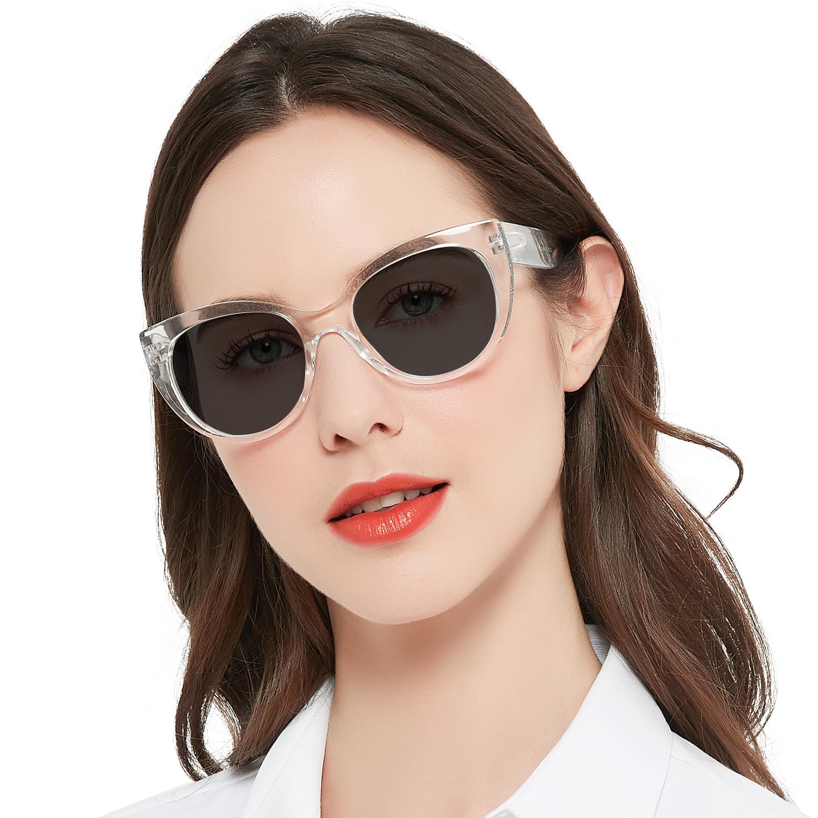 OCCI CHIARI Transition Bifocal Sun Reading Glasses for Women Cat Eye Sunglasses
