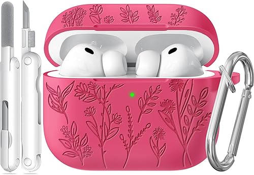 Miniatura 18 de Funda para Airpods Pro 3, Fundas con Grabado de Flores para Apple AirPods Pro de 3ª Generación 2025, Funda de Silicona Suave para Hombres y Mujeres