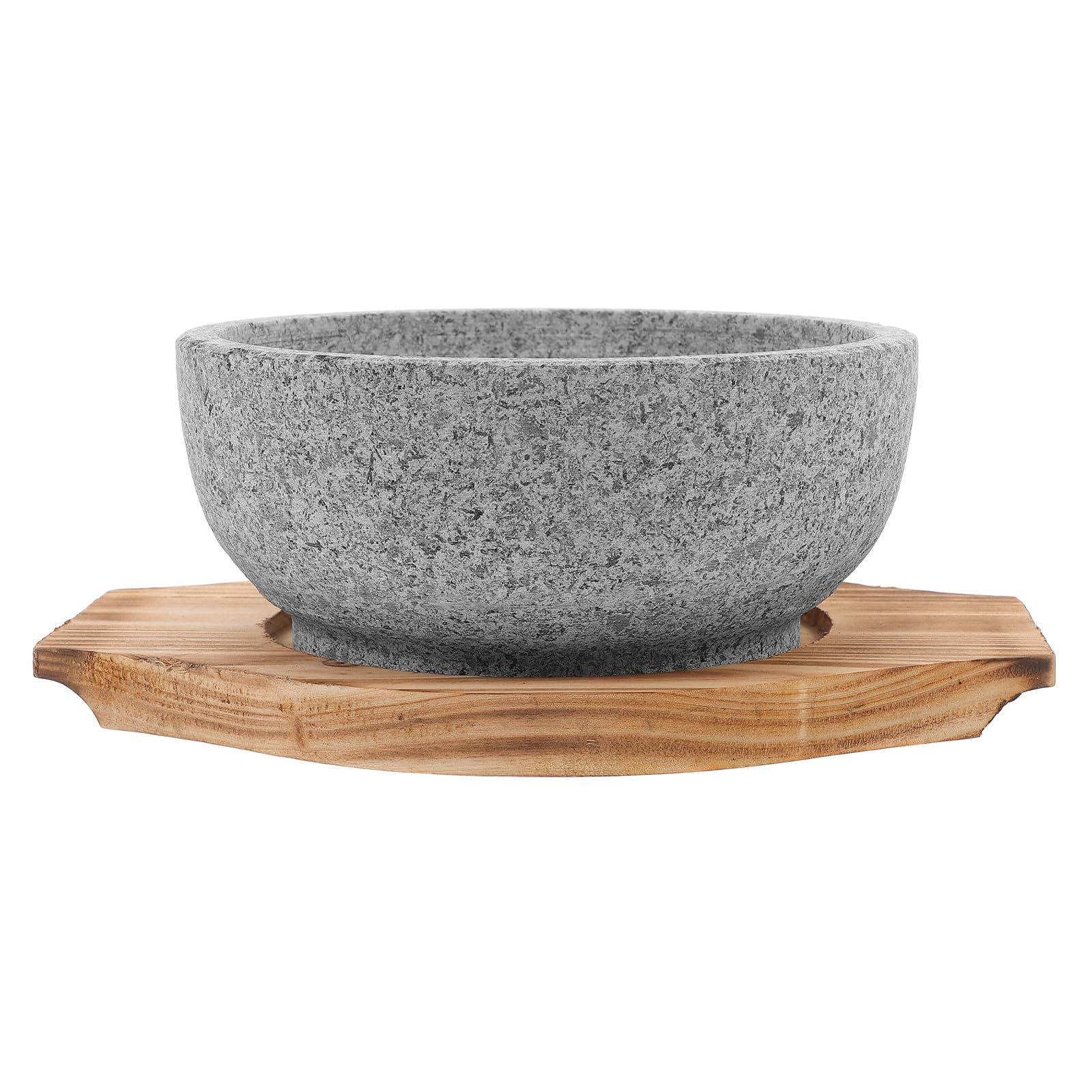 Bol en pierre naturelle SOLUSTRE 600 ml avec socle en bois de cuisson sain