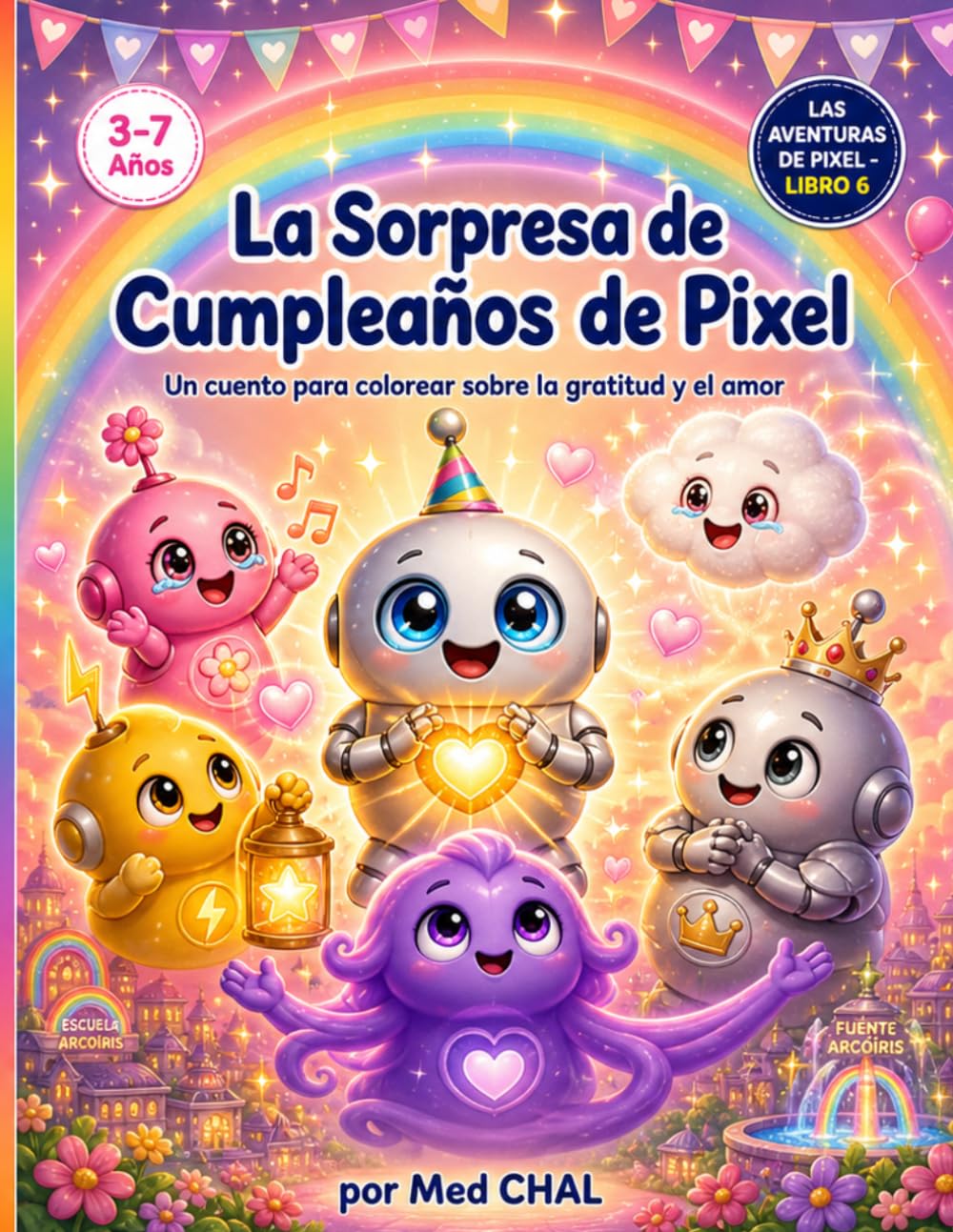 La Sorpresa de Cumpleaños de Pixel: Un cuento para colorear sobre la gratitud y el amor | Divertida aventura para leer y colorear para niños de 3 a 7 años (Las Aventuras de Pixel)
