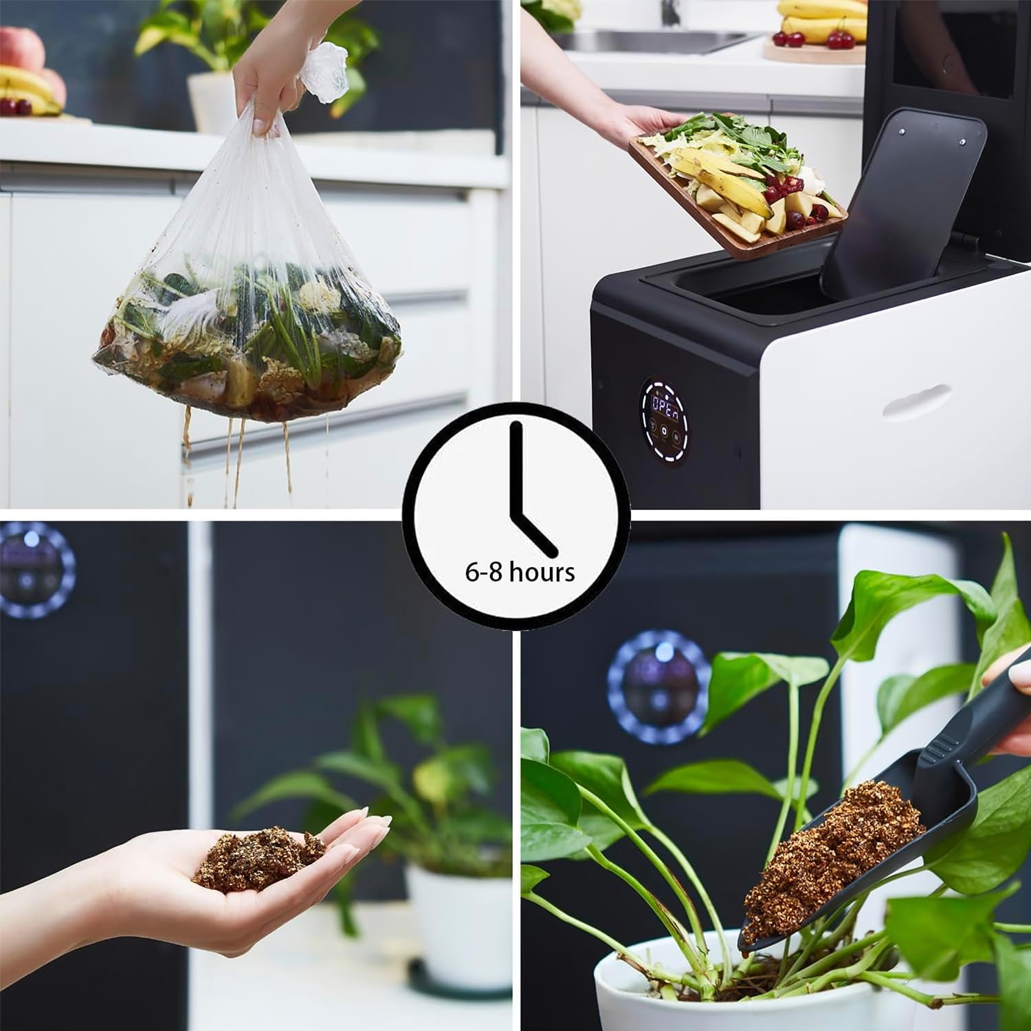 Composteur électrique Intelligent de 19 L pour la Cuisine, Filtre Pas Besoin de Changer, Pas de déshydratation, ajoute des déchets à Tout Moment.