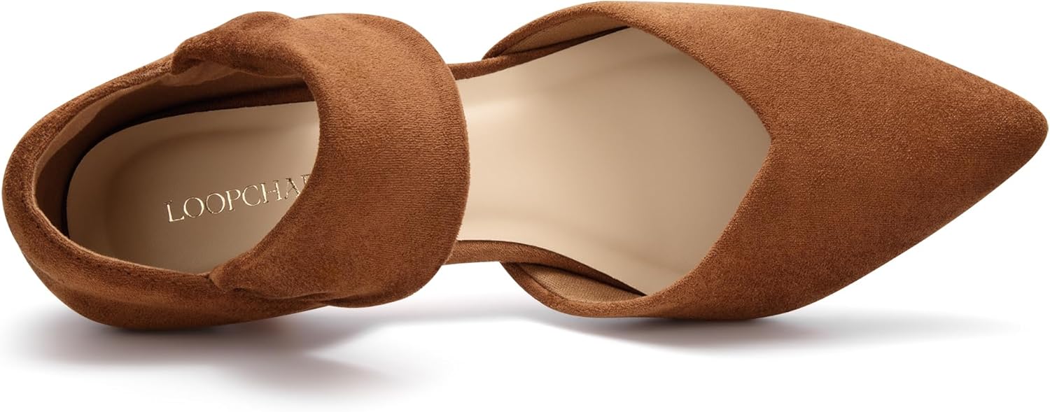 Women's Kitten Heels Pointed Closed Toe Ankle Strap Low Pumps Dress Shoes Slip On Pumps for Wedding Party Work - Image 6